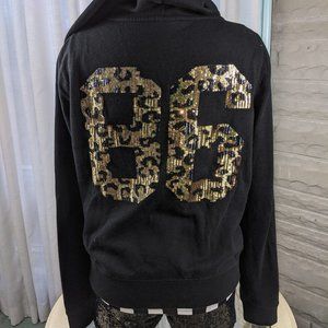 Y2K Vintage 86 Leopard Bling Hoodie Tagged Large / Medium Fit